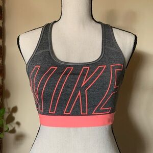 Nike dri fit sports bra size small grey and coral